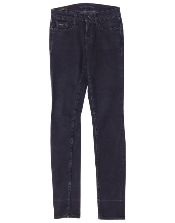 Calvin Klein Jean skinny taille moyenne pour femme W26 L32 Bleu coton