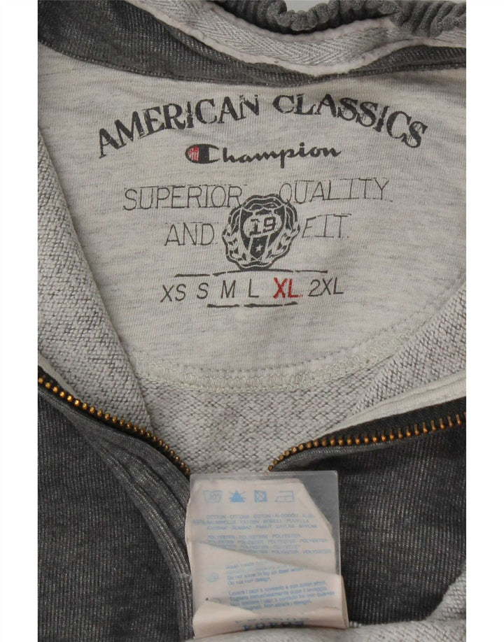 Champion Sweat-shirt à col zippé pour homme XL Gris Coton