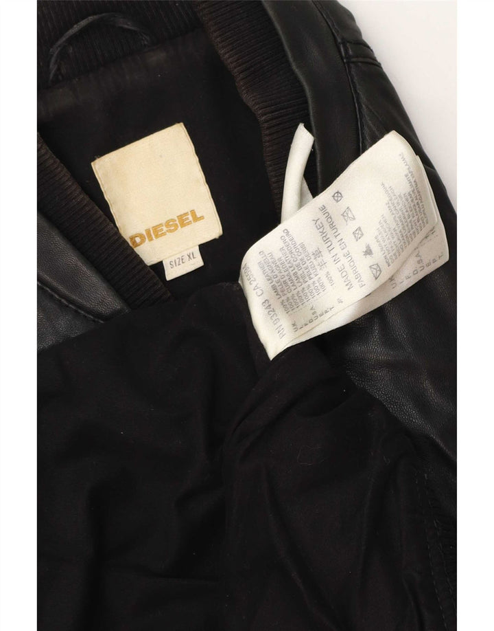 Diesel Veste en cuir pour homme UK 42 XL Noir