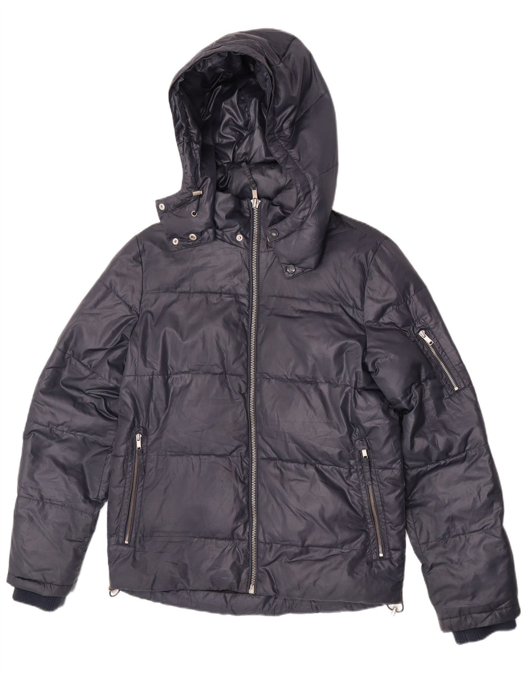 Lee Veste matelassée à capuche pour homme UK 36 Small Bleu marine Polyester