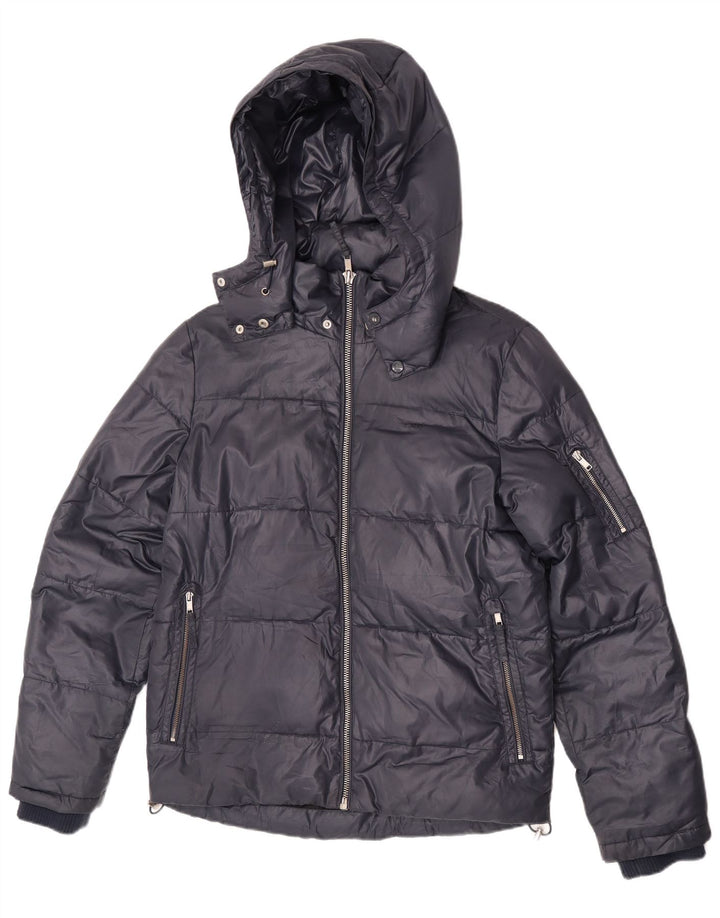 Lee Veste matelassée à capuche pour homme UK 36 Small Bleu marine Polyester