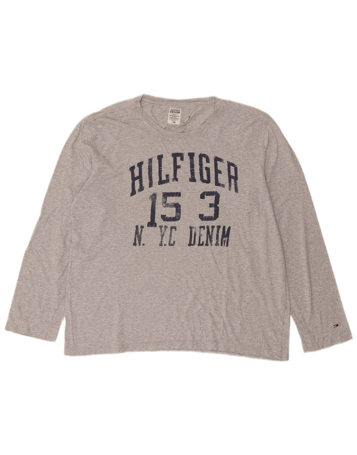 Tommy Hilfiger Haut graphique à manches longues pour homme XL en coton gris