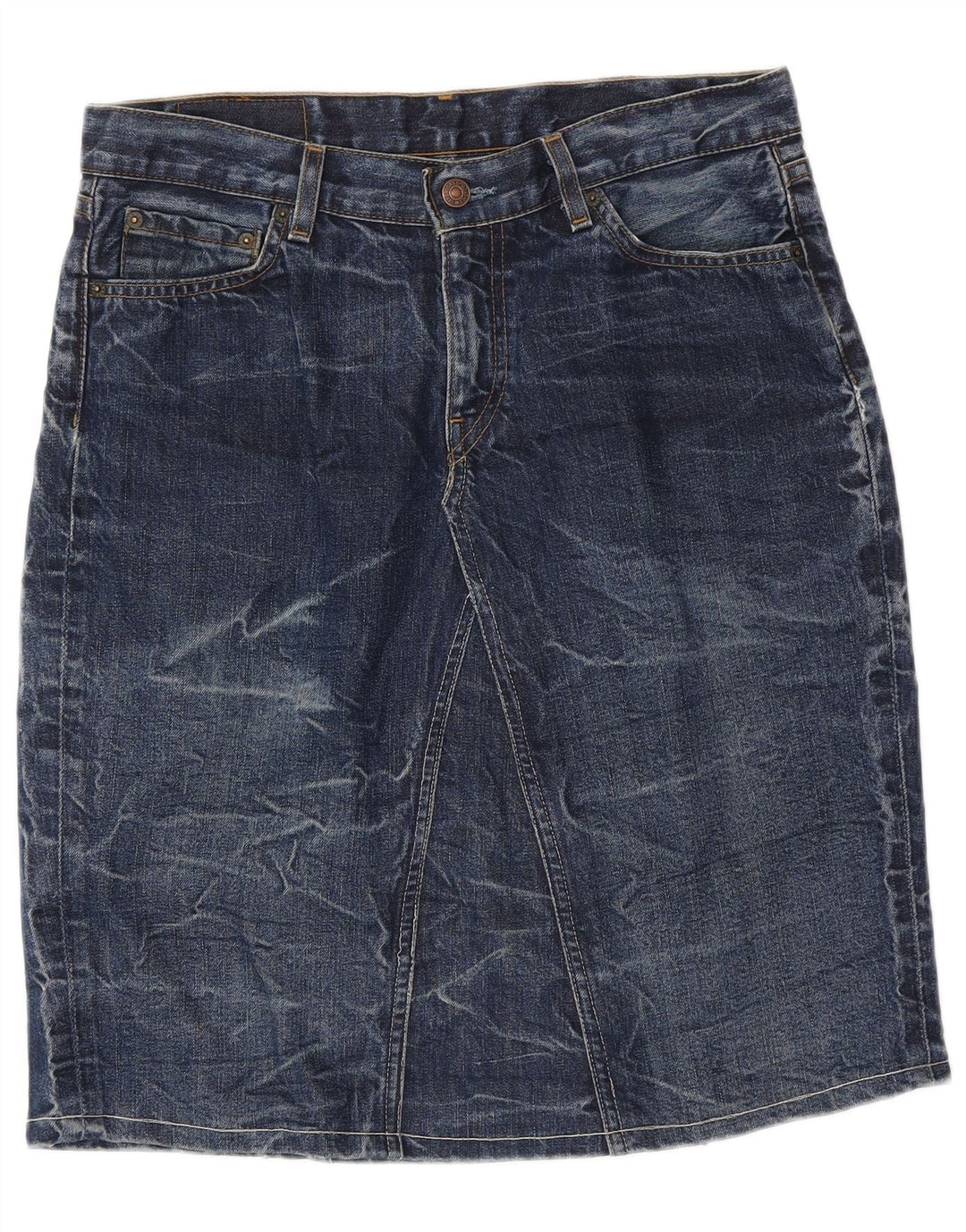LEVI'S Jupe en Jean Femme W31 Bleu Marine Moyen Coton