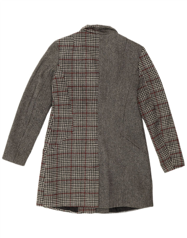 Desigual Manteau Femme EU 40 Gris Moyen Patchwork Polyester