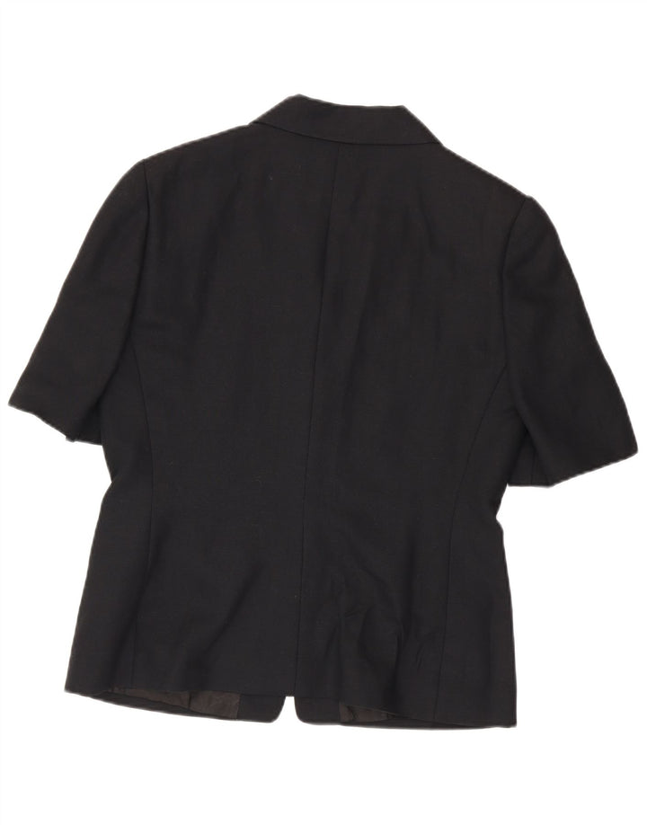 Luisa Spagnoli Veste blazer à manches courtes pour femme 5 boutons IT 40 Small Noir