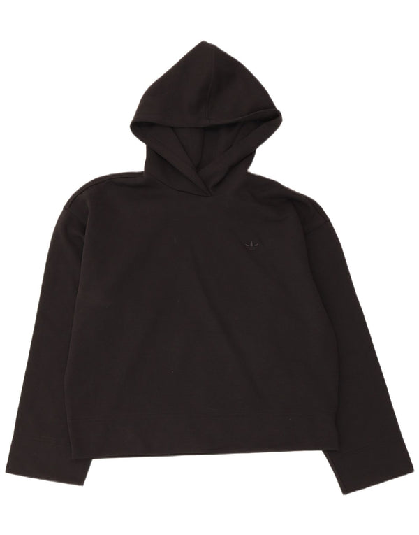 Adidas Pull à capuche coupe ample pour femme UK 12/14 en coton noir moyen