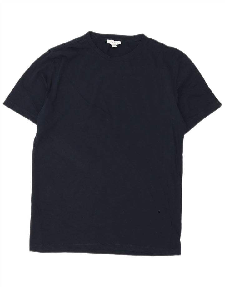 Reiss Homme T-Shirt Top Large Bleu Marine Coton