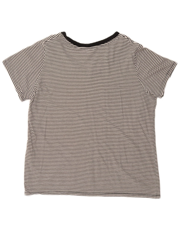 Levi's T-Shirt Femme UK 18 XL Noir Rayé Coton