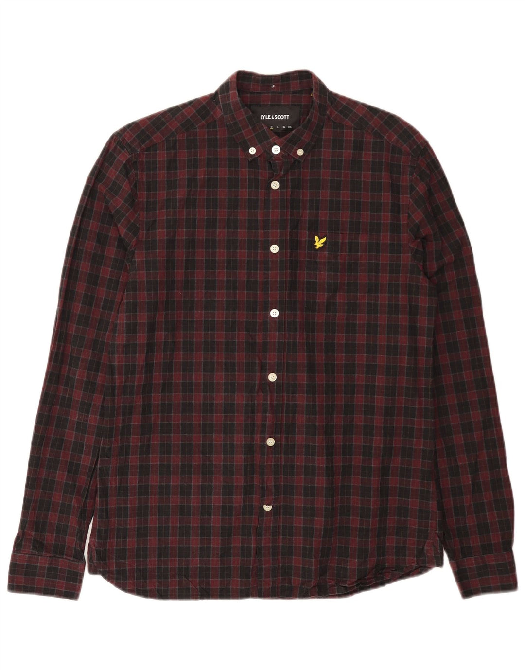 LYLE & SCOTT Chemise Homme Carreaux Bordeaux Moyen