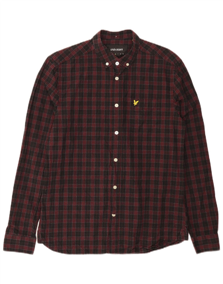 LYLE & SCOTT Chemise Homme Carreaux Bordeaux Moyen