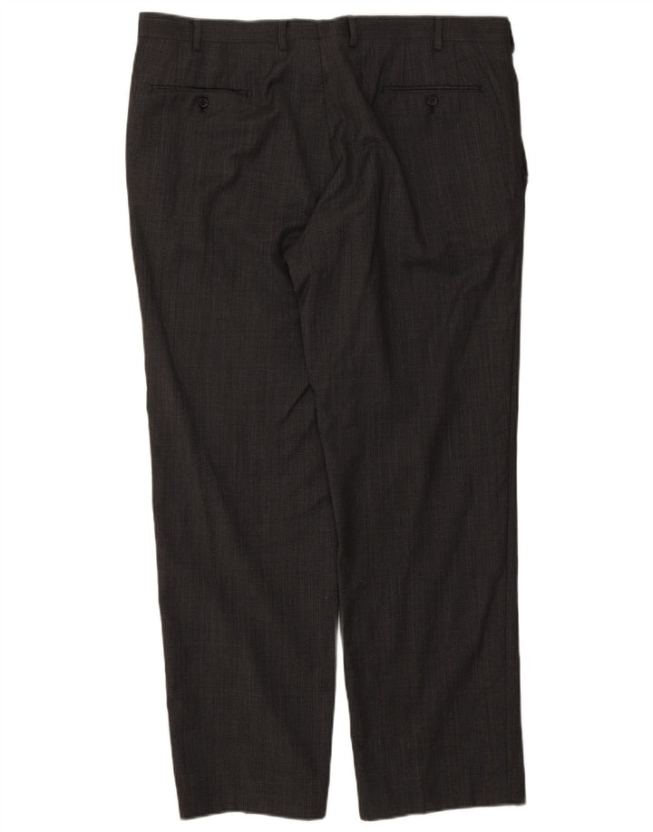 Marks & Spencer Pantalon de costume droit autographe pour homme W40 L31 Gris à carreaux