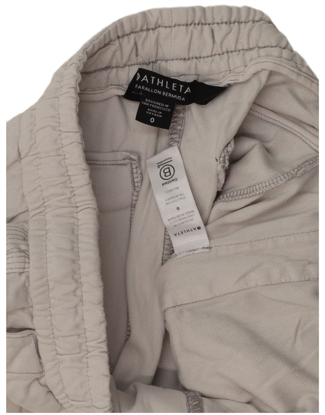 Bermuda Athleta Femme US 0 XS W28 Gris Coton