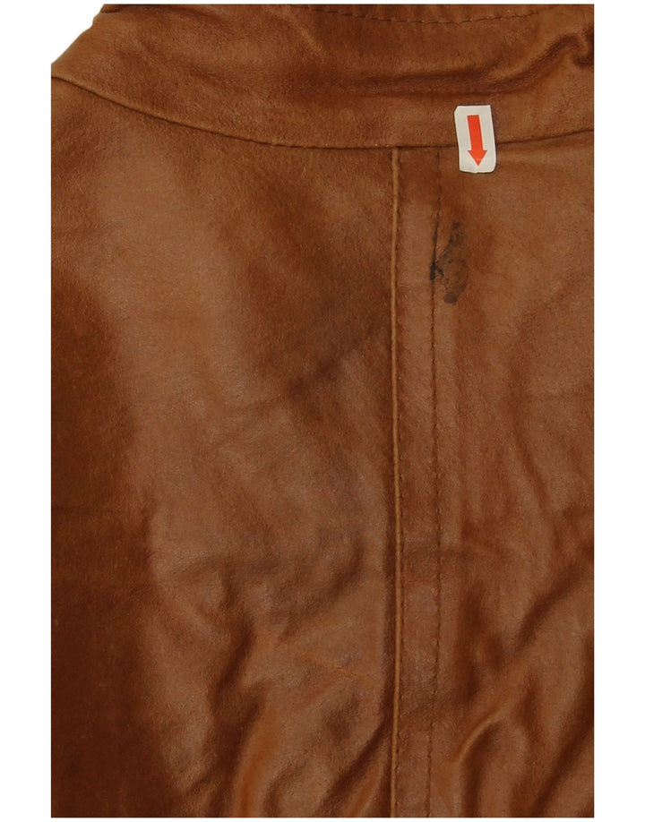 Bayside Veste en cuir pour femme UK 10 Petit cuir marron