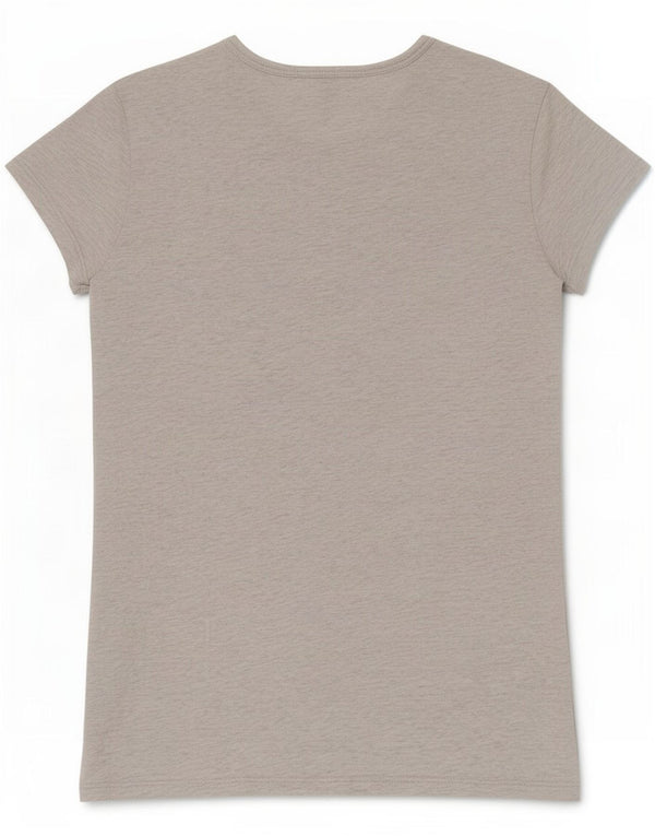 Benetton T-Shirt Graphique Fille 11-12 ans 2XL Gris Moucheté Coton