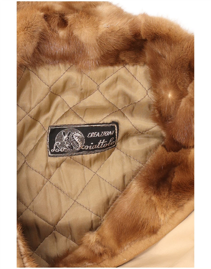 vintage Femme Double Breasted Coat UK 16 Grand Beige