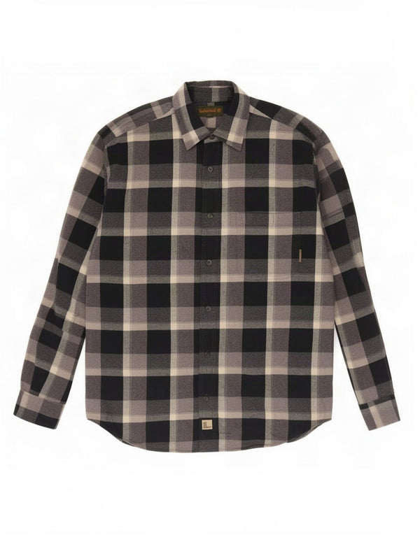 Timberland Chemise en flanelle XL pour homme en coton à carreaux noirs