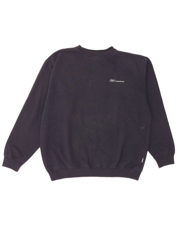Reebok Sweatshirt Jumper Homme Bleu Marine Moyen Coton