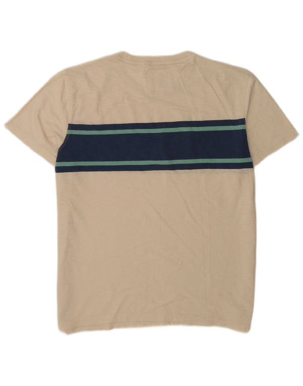 Fat Face T-Shirt Homme Haut Large Beige Colorblock Coton