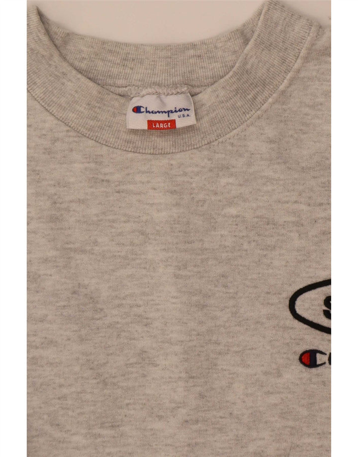 Champion Sweat-shirt surdimensionné pour femme UK 16 Large Gris Moucheté