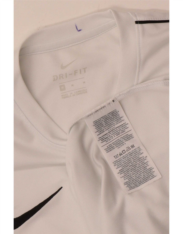 Nike Hommes Dri Fit T-Shirt Haut Moyen Blanc Polyester