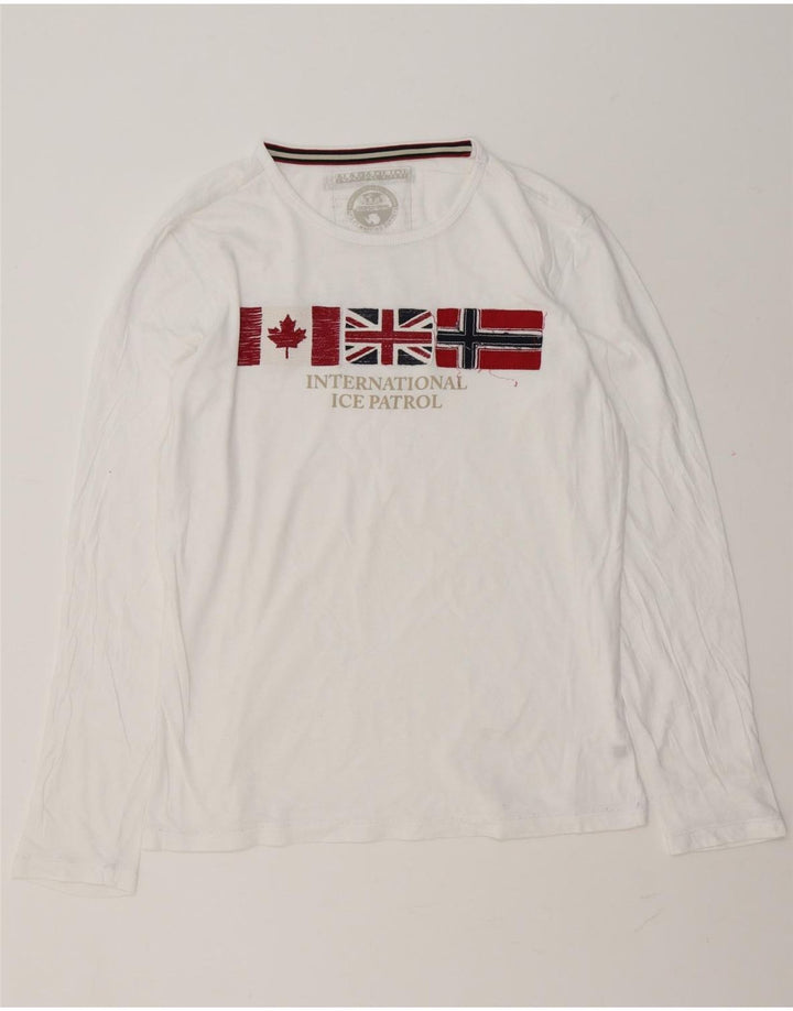 Napapijri Haut graphique à manches longues pour hommes, grand blanc