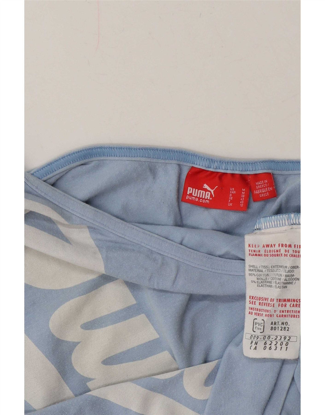 Puma Haut graphique à une épaule pour femme UK 12 Bleu moyen Coton