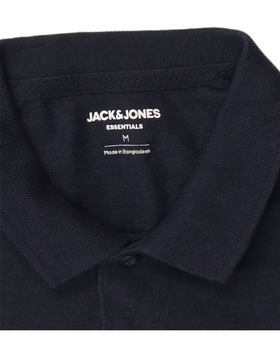JACK & JONES Mens Polo Shirt Medium Navy Blue Cotton Vintage Jack & Jones and Second-Hand Jack & Jones from Messina Hembry 