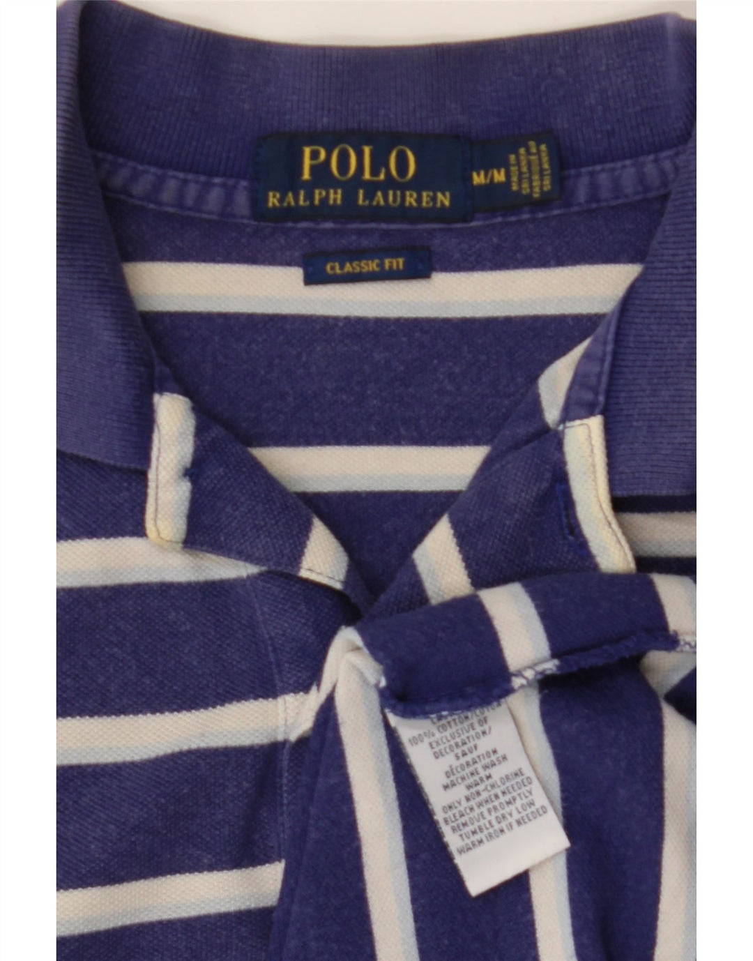 POLO RALPH LAUREN Polo Coupe Classique Homme Rayé Bleu Marine Moyen