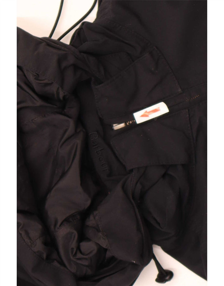 Barbour Veste de pluie à capuche pour femme UK 14 Large Noir Coton