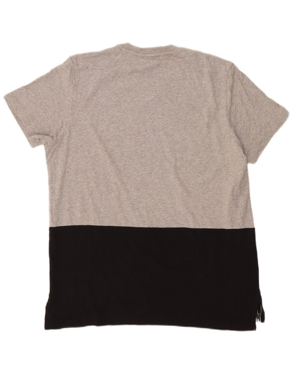 Adidas Mens Graphic T-Shirt Top XL Gris Colorblock Coton