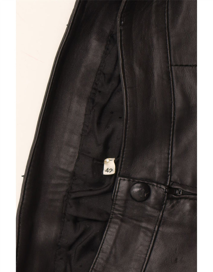 VINTAGE Womens Mini Leather Skirt IT 42 Medium W30 Black Vintage Vintage and Second-Hand Vintage from Messina Hembry 