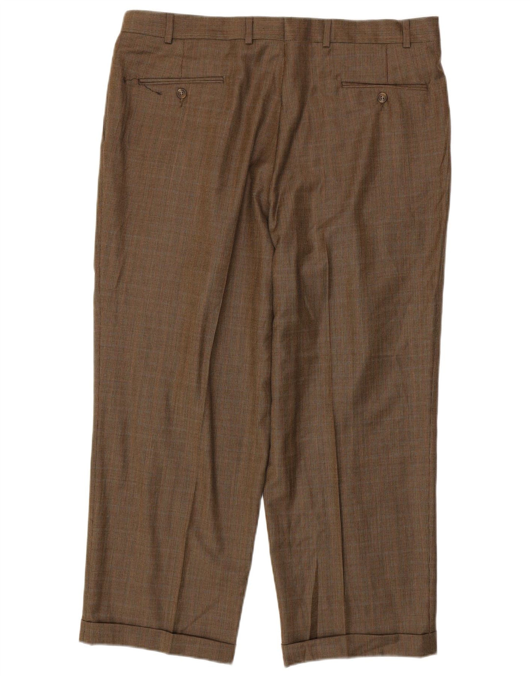 RALPH LAUREN Pantalon de costume pour homme W38 L27 en laine pied-de-poule marron