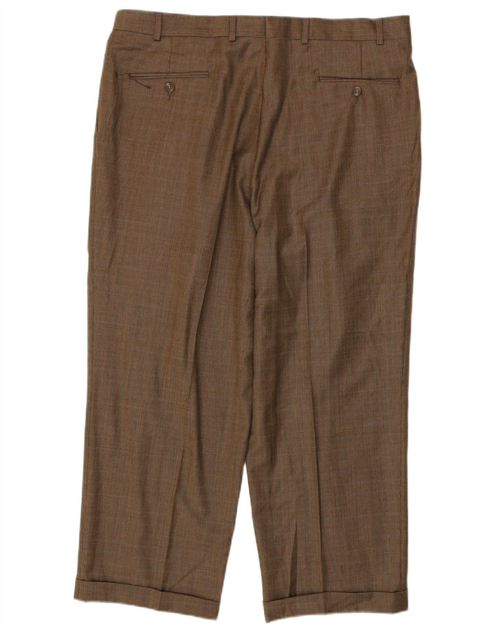 RALPH LAUREN Pantalon de costume pour homme W38 L27 en laine pied-de-poule marron