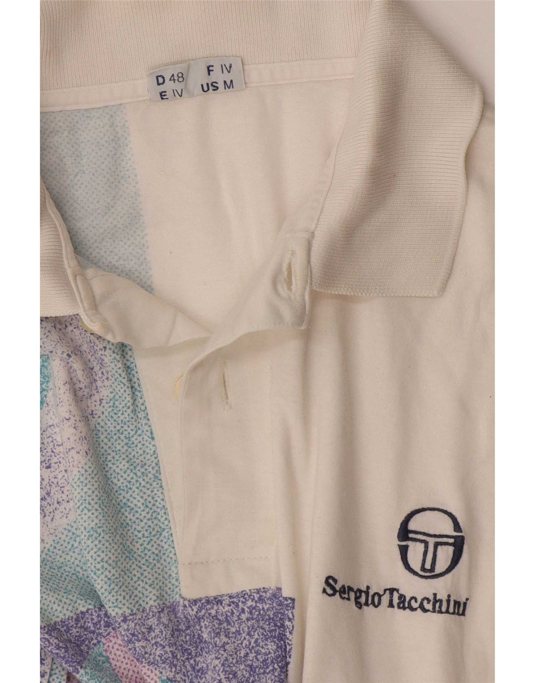 Sergio Tacchini Polo Homme Blanc Moyen Géométrique