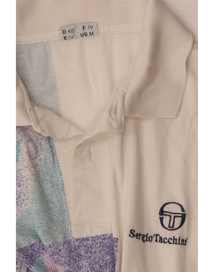 Sergio Tacchini Polo Homme Blanc Moyen Géométrique
