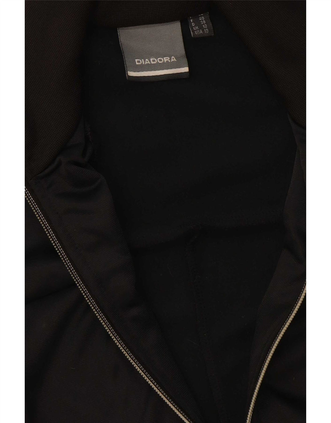 Diadora Veste de survêtement graphique pour femme UK 12 Medium Noir Polyester
