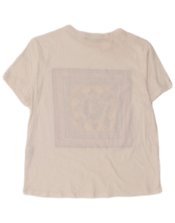 Zara Womens Graphic T-Shirt Top UK 14 Grand Blanc Paisley Coton