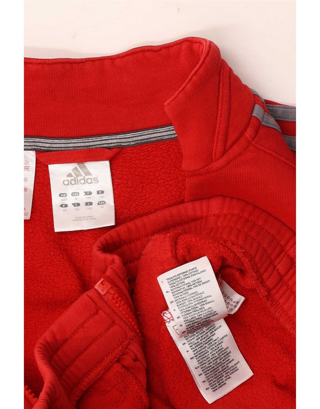 Adidas Veste de Survêtement Garçon 11-12 ans Rouge Coton