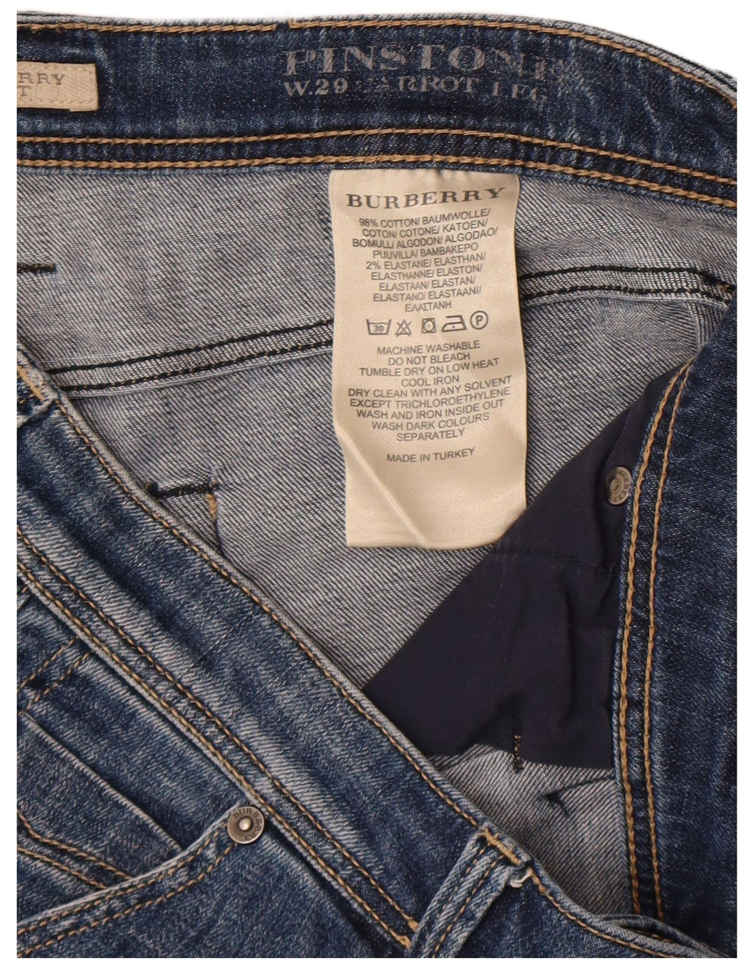 Burberry Short En Jean BRIT W29 Femme Bleu Moyen Coton