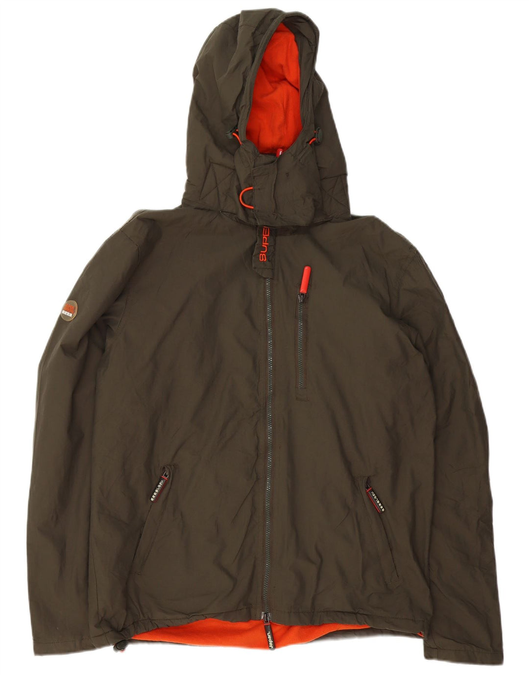 SUPERDRY Mens The Windhiker Hooded Windbreaker Jacket UK 42 XL Khaki Nylon Vintage Superdry and Second-Hand Superdry from Messina Hembry 