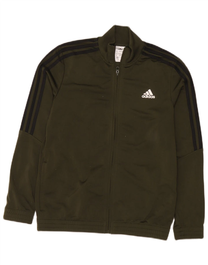 Adidas Veste de Survêtement Garçon 13-14 ans Kaki Polyester