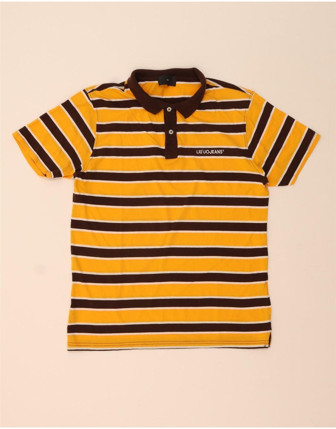 Polo Homme Liu Jo Coton Rayé Jaune Moyen