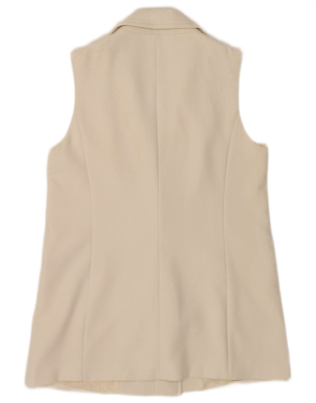 Zara Veste blazer sans manches à double boutonnage pour femme UK 12 Blanc moyen