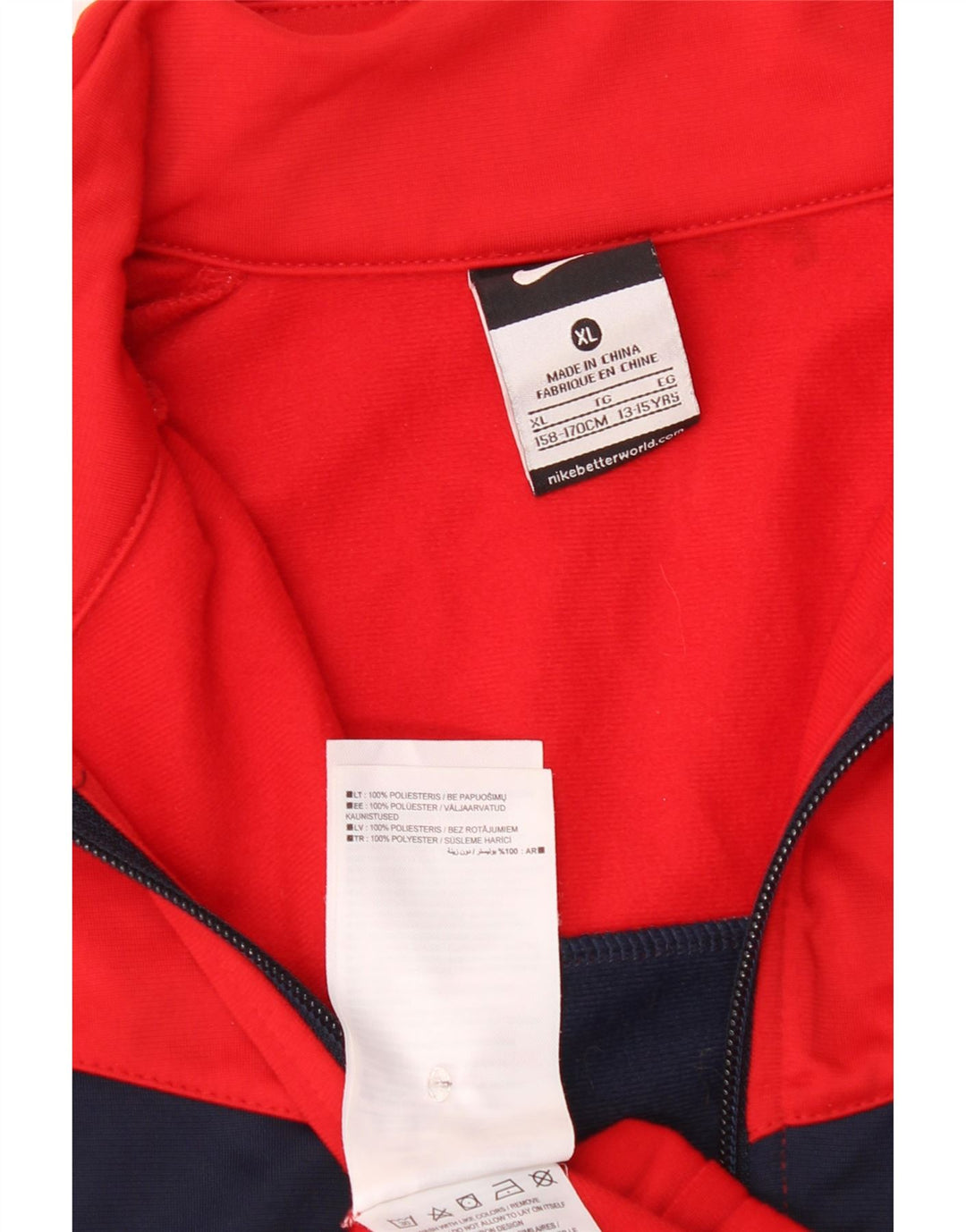 Nike Veste de survêtement pour garçon 13-14 ans XL Rouge Colorblock Polyester