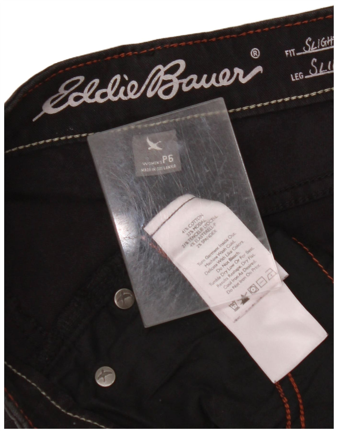 EDDIE BAUER Pantalon décontracté pour femme US 6 Medium W32 L28 Noir
