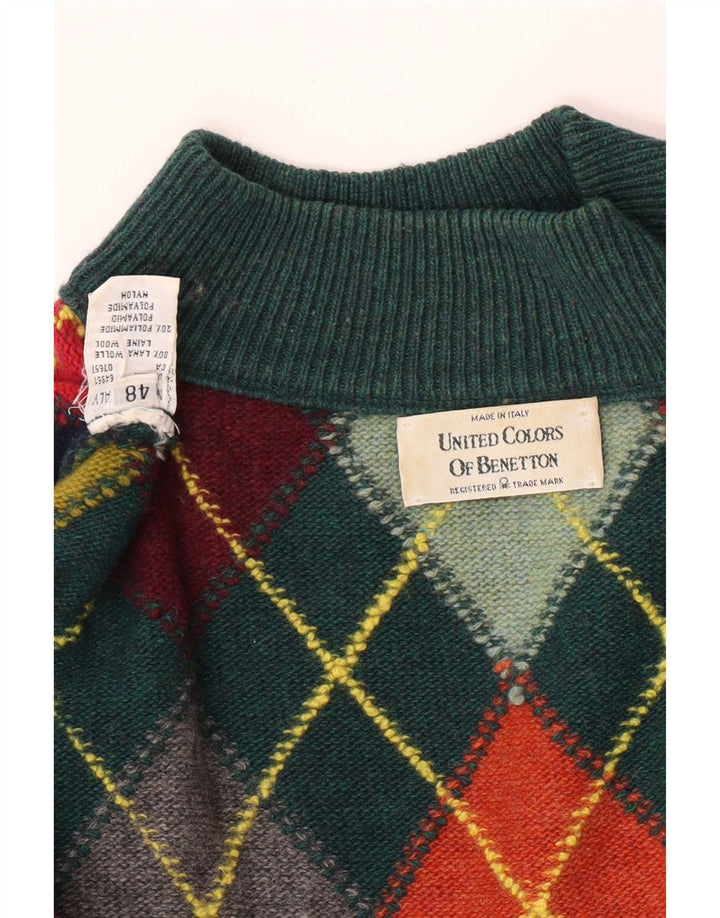 Benetton Pull surdimensionné à col roulé pour femme IT 48 XL Vert