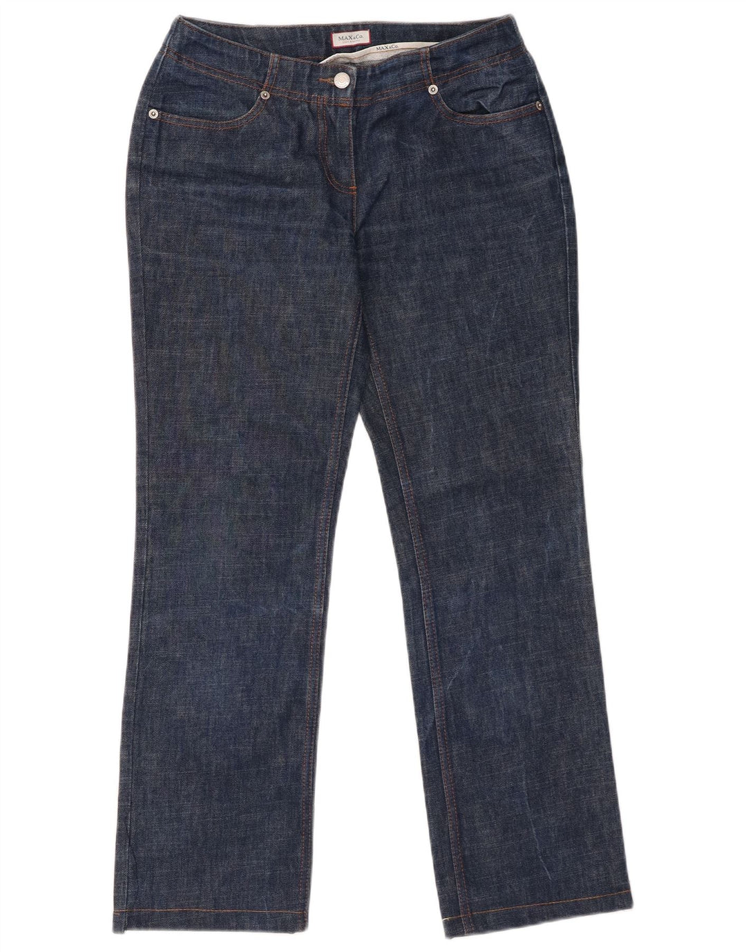 Max & Co. Jean droit pour femme UK 12 Medium W30 L28 Bleu Coton