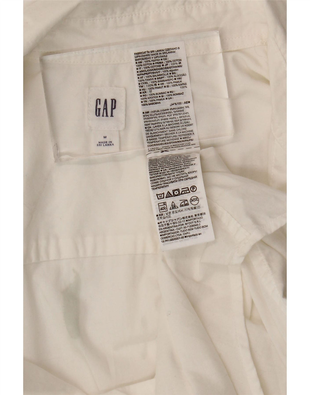 Gap Chemise Femme UK 14 Medium Blanc