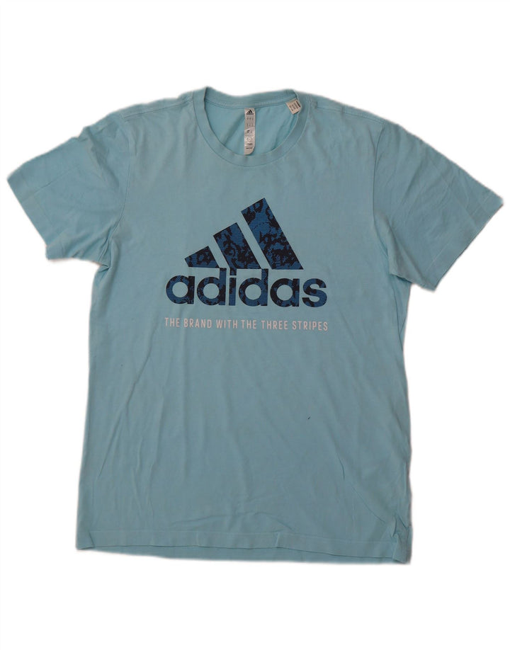 ADIDAS T-Shirt Graphique Homme Petit Bleu Coton