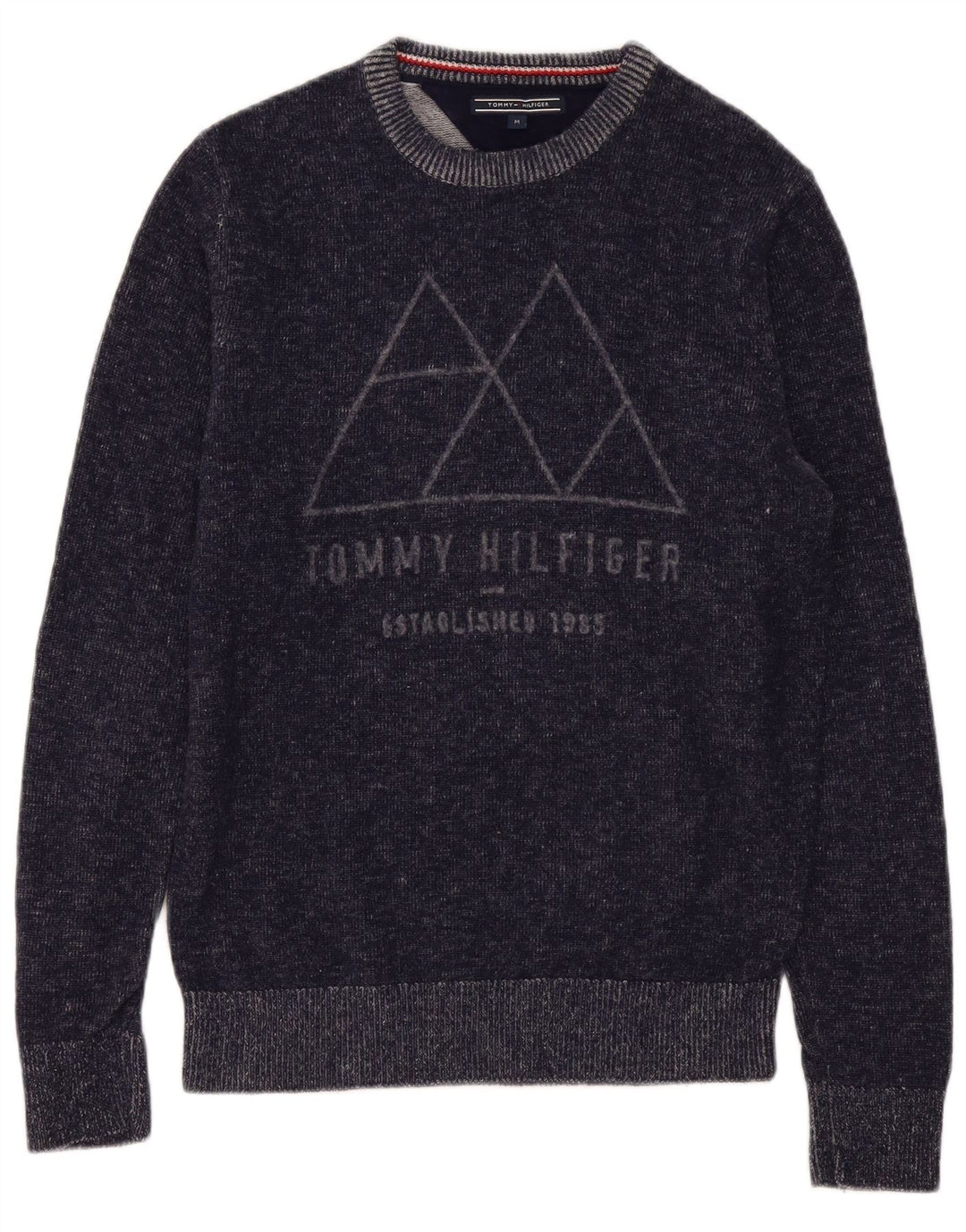 Tommy Hilfiger Pull Graphic Crew Neck Jumper Homme Bleu Marine Moyen Laine